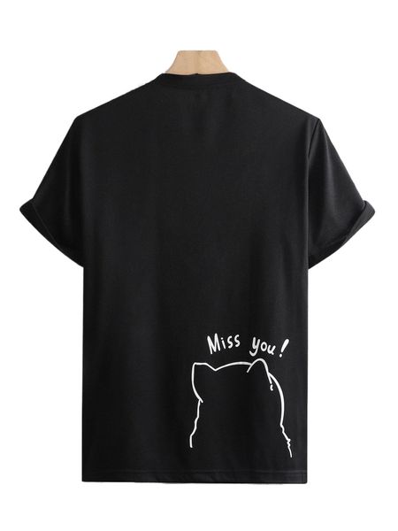 

men cartoon & slogan graphic tee d7ed#, White;black