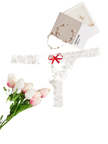 

lettuce trim fake pearl decor panty 56i7#, Black;red