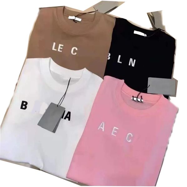 

senior designer's high-end tide brand new bajia printed letter t-shirt female round neck short sleeve loose couple dress men and women, White;black