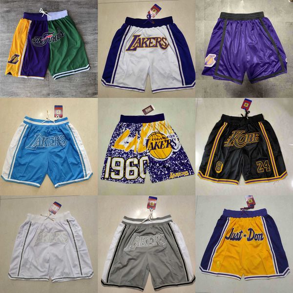 

basketball shorts los angeles''lakers''men throwback pocket purple, Black