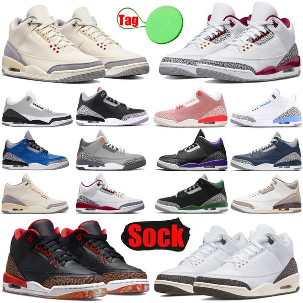 

cardinal red 3 3s mens womens basketball shoes atmosphere unc cool grey pure money muslin dark iris pine green racer blue men women trainers