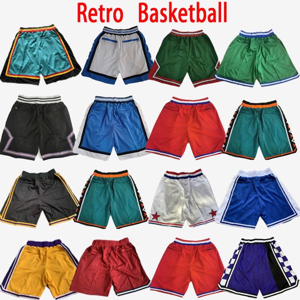 

1996 2003 star printed basketball shorts king retro bull all team print new city short sport wear pant with pocket vintage classic pants det, Black