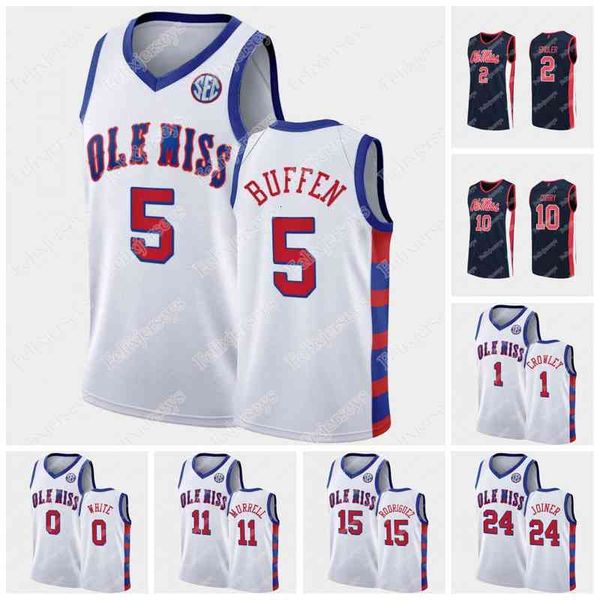 

ole miss rebels kj buffen 20th anniversary jersey austin crowley carlos curry jarkel joiner terence davis devontae shuler ncaa college, Black