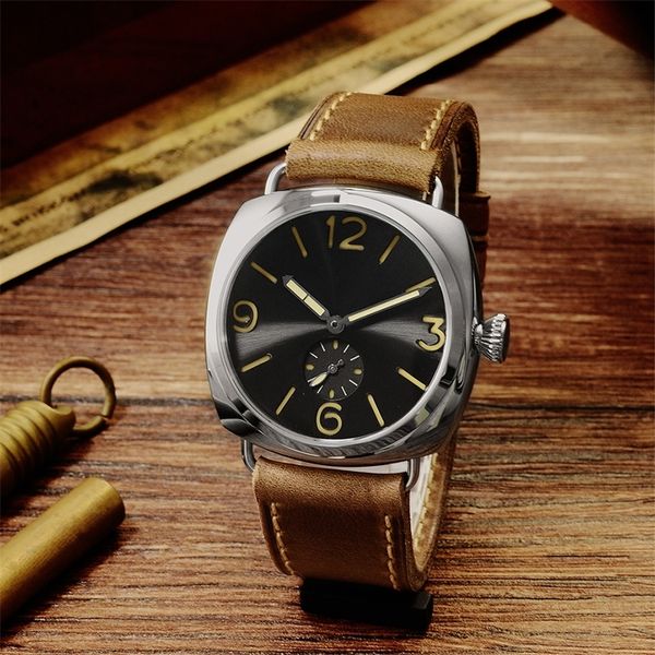 

san martin new quartz watch men stainless steel diving watch sapphire glass 200m water resistance brown leather strap watch wome t200112, Slivery;brown