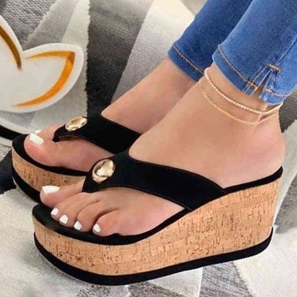 

summer slippers women sandals plafrom sandals ladies slip on flip flops shoes leather peep toe female sandalias zapatos mujer, Black