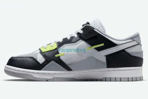 

designer shoes skateboard dnks low scrap wolf grey causal sports trainer mesh leather suede canvas upper white midsole gum outsole