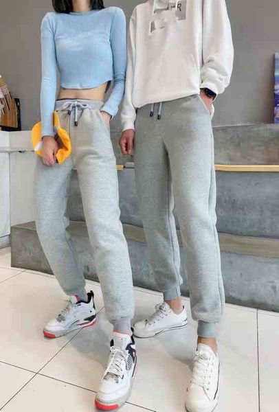 

women's pants & capris winter men's and women's oose + red standard casual plush thickened lamb cashmere pants couple, Black;white