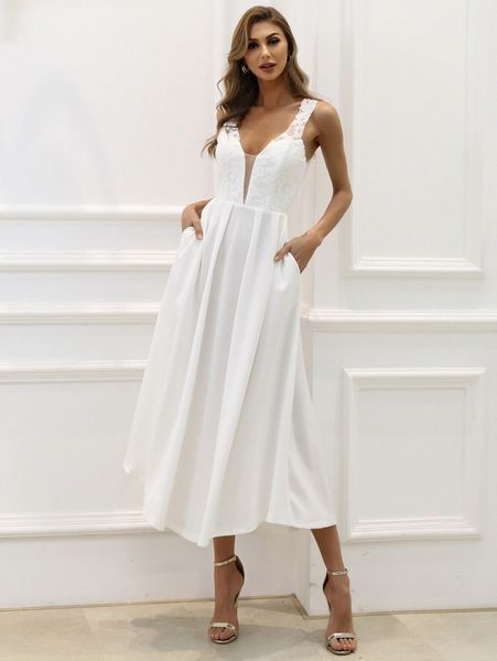 

missord embroidered mesh bodice dress j3ze#, Black;gray