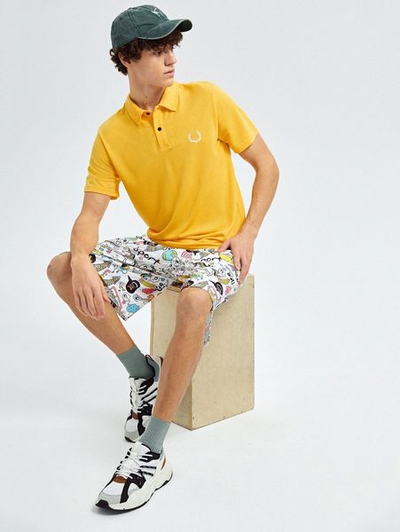 

men graphic embroidery polo shirt i2pd#, White;black