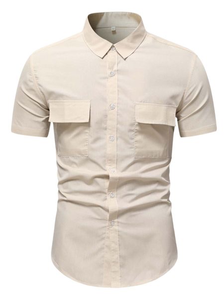 

men flap pocket shirt d3fs#, White;black