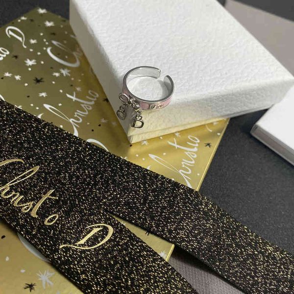 

fashion trend new ladies luxury brand designer wholesale sier bow letter female copper d family light small public open can fine tune the, Silver