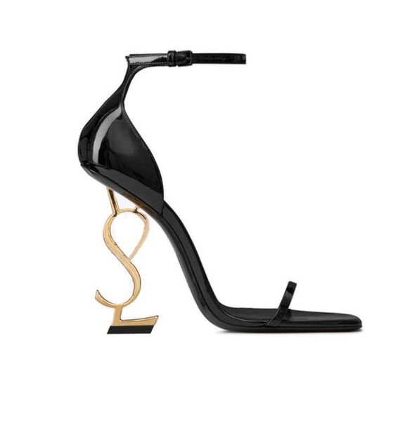 

2022 women luxury dress shoes designer high heels patent leather gold tone triple black nuede red womens lady fashion sandals party wedding