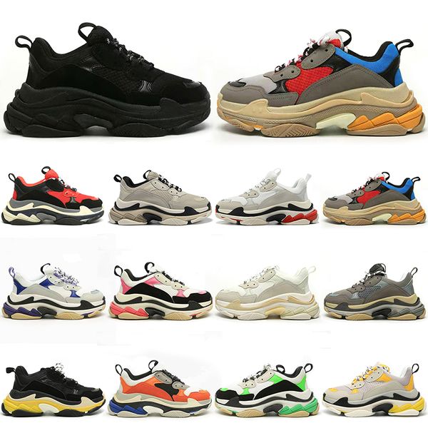

triple s men casual shoes women designer sneakers black white grey red blue green light tan oreo platform mens womens trainers sports fashio
