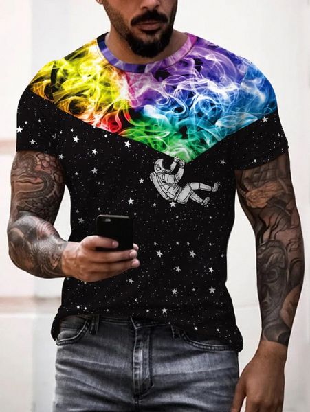 

men star & figure graphic tee 29ui#, White;black
