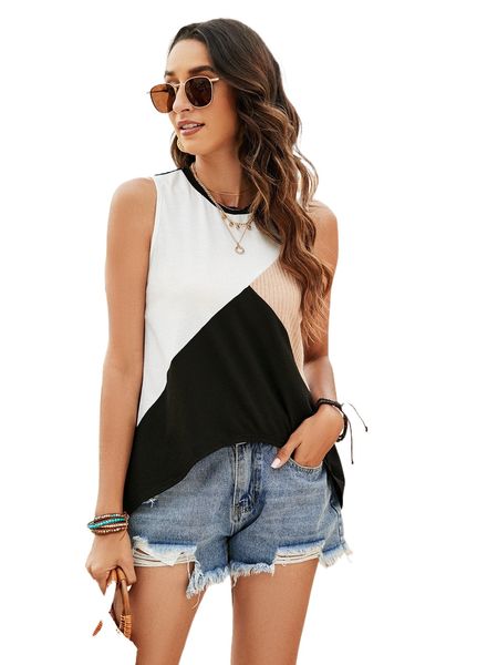 

color block tank n1ub#, White