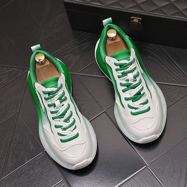 

british style wedding dress party shoes european fashion men's low-casual board sneakers breathable thick bottom designer walking loafe, Black