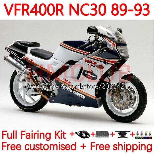 КОМПЛЕКС БУДОВ для Honda RVF400R VFR400 R N30 V4 VFR400R 89-93 133NO.35 RVF VFR 400 RVF400 R 400RR 89 90 91 92 93 VFR400RR VFR 400R 1989 1990 1991 1992 1993 Fairing Dark White