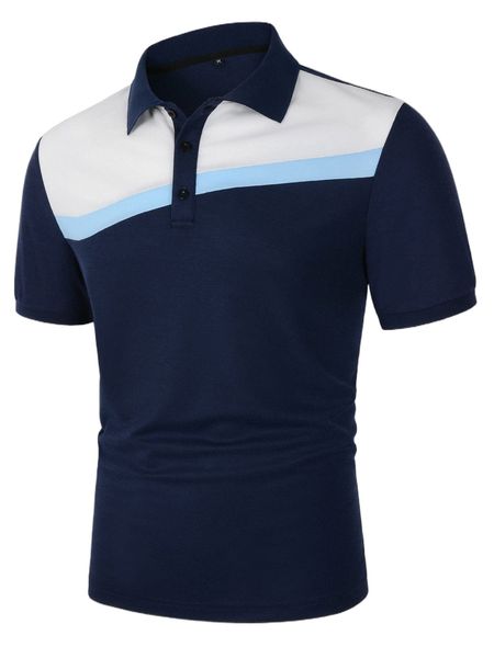 

men color block polo shirt f12f#, White;black
