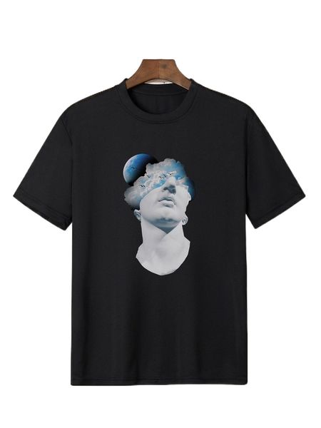 

men figure graphic tee 65lf#, White;black