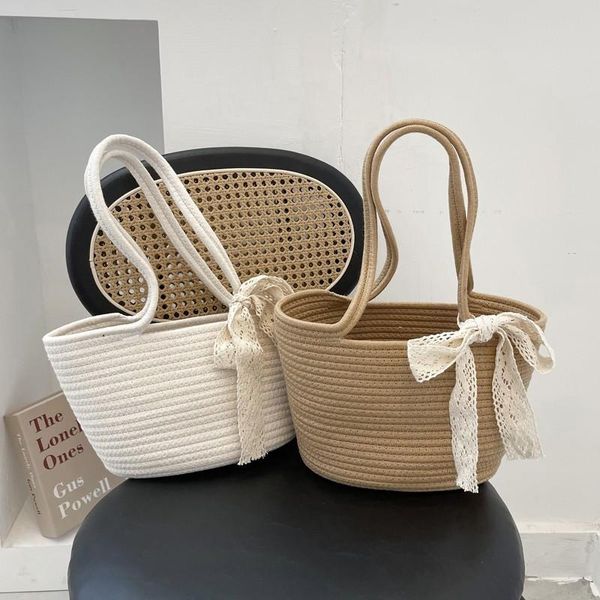 Bolsas de noite Moda Mulheres Bolsa de palha de luxo Cenário de seda feminino ombro de ombro de praia e bolsas 2022 BolsoSeNEning