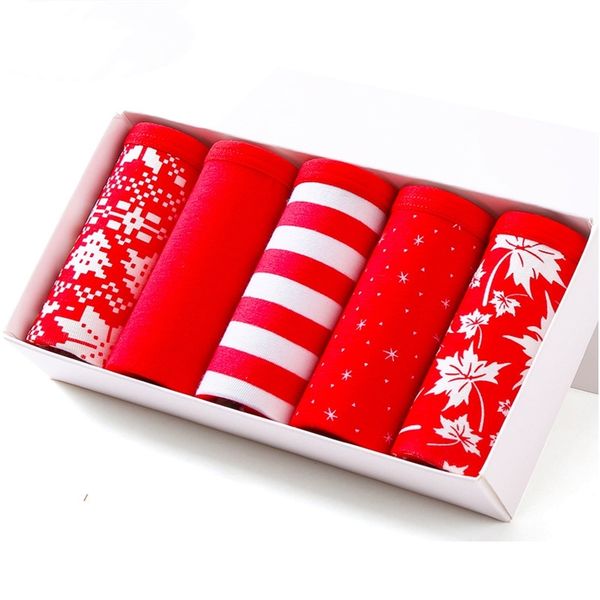 

zjx cotton women panties 5pcs/lot comfortable lucky red seamless girls lovely briefs soft breathable underwear 220426, Black;pink
