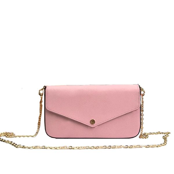 M80498 Designer de luxo de alta qualidade feminino Bolsas de ombro de bolsas mensageiras Carteira de bolsa de 3 peças e carteiras de corrente dourada com caixa