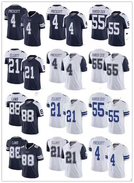 

football jerseys men women youth dallas''cowboys''jersey 4 dak prescott 21 ezekiel elliott 55 leighton vander esch 19 am, Black;red
