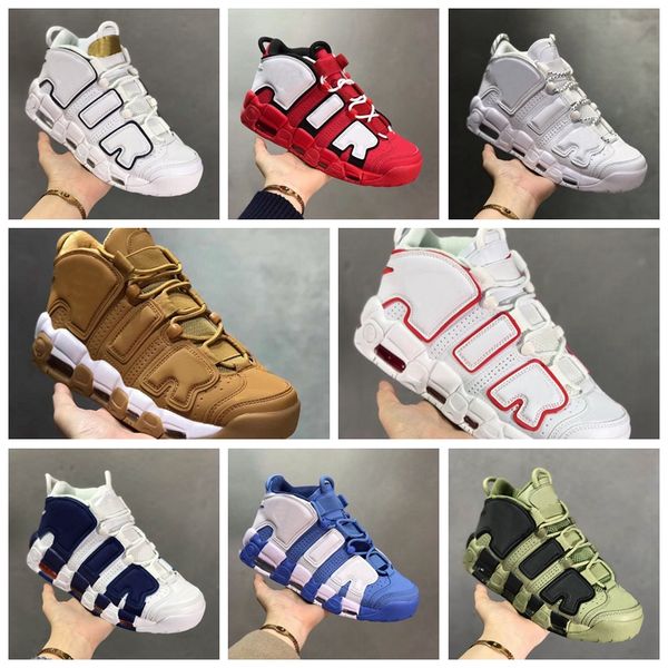 

women mens more uptempos basketball shoes with socks scottie pippen triple white varsity red black hoop pack unc bulls