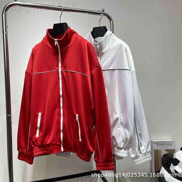 

women's jackets designer [correct version]22 spring solid color new left chest letter casual campus sports zipper stand collar coat po7, Black;brown