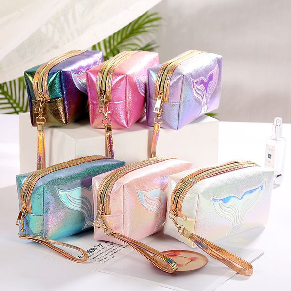 

women makeup bag colorful mermaid tail cosmetic bag organizer make up case beauty pouch lipstick pu beautician toiletry bags