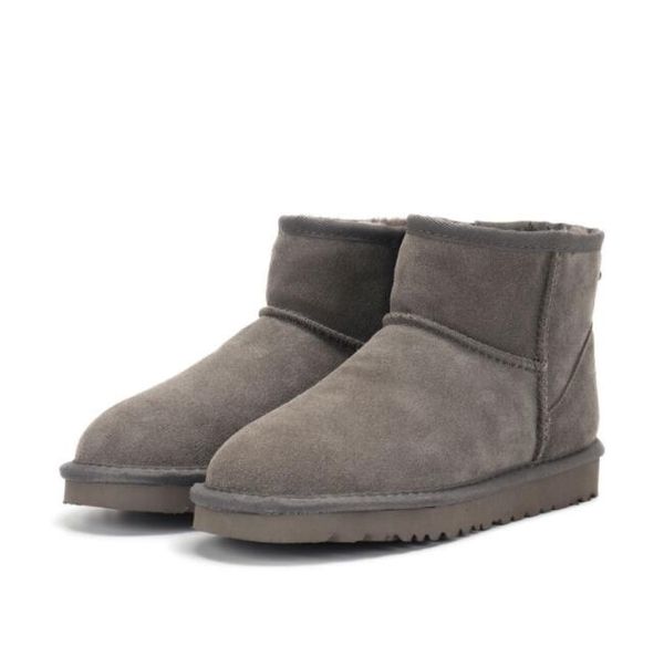 

classical short mini 5854 women snow boots keep warm boot cowskin sheepskin womens booties winter shoes 15 color with dustbag card nice gift, Black