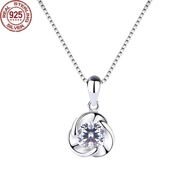 

925 sterling silver pendant women's korean version zircon encrusted light luxur
