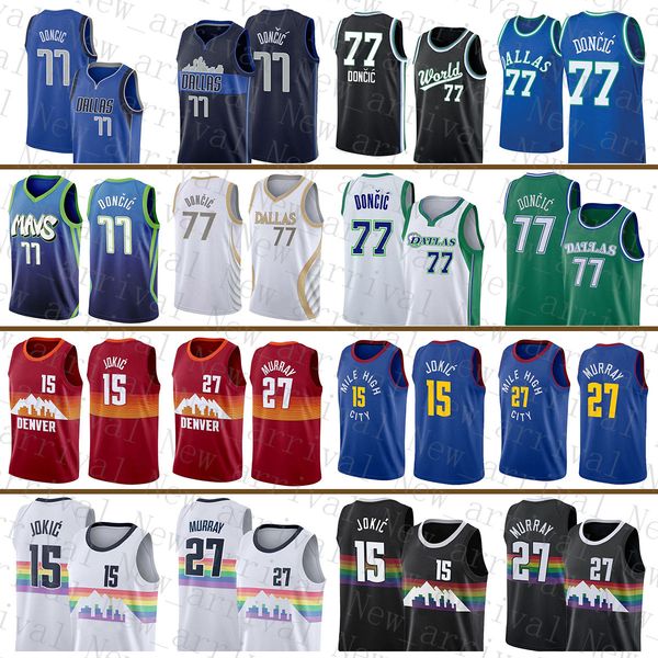 

2022 dalla maverick denvers nugget 27 15 luka doncic mens dirk nowitzki basketball jersey 77 41 jamal murray nikola orange jokic inexpensive, Black;red