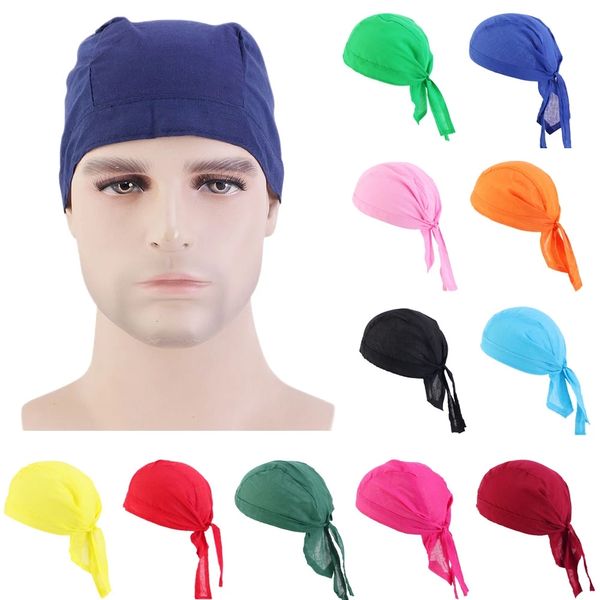 Unisex Uomo Cotone Durag Bandana Teschio Sport Paisley Cappello da pirata Berretto da ciclismo Fascia Foulard Bike Head Wrap Pre-Legato Traspirante