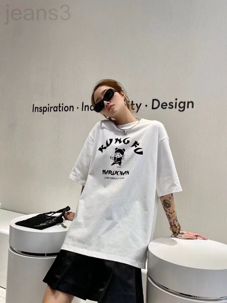 

women's t-shirt designer niche design 22ss cherry ball letter printed short sleeved t-shirt overall loose version reduced age men and w, White
