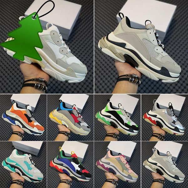 

triple s casual shoes designer men women platform sneakers 6 -layer beige green yellow grey red blue candy rose gold white