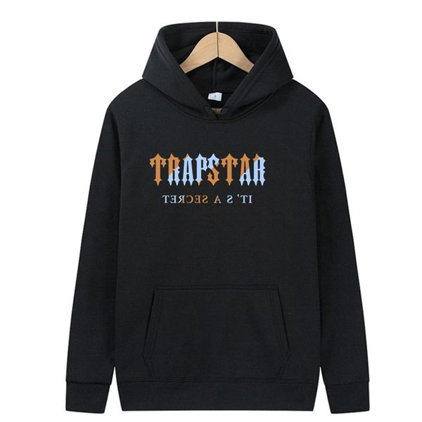 

brand trapstar fashion sweatshirt men women fleece streetwear hoodie pullover loose couple hip hop harajuku sportswear 220708, Black