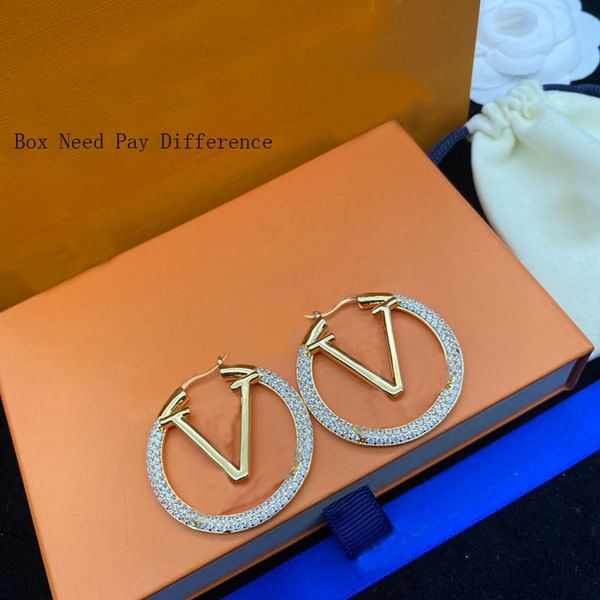 

earrings designer huggies fashion gold hoop earring for lady women party earring wedding lovers gift engagement bride jewelry, Golden;silver