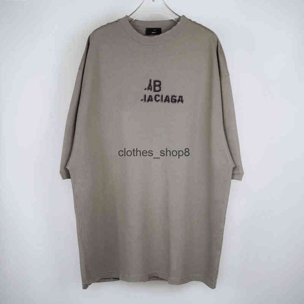 

designers t shirts balencaigass men's sweaters correct edition paris 2022 summer new bb mosaic letter loose sh b50p, White;black