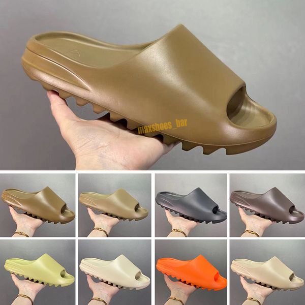 

2022 release runner shoes sandals slippers triple black white foam trainers total slide resin desert sand sneaker orange bones sneakers 36-4