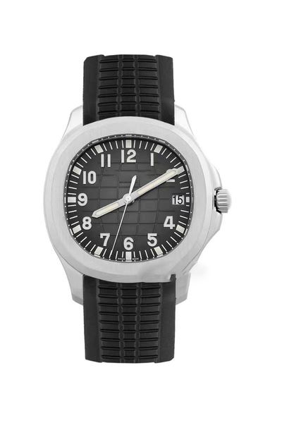 

aaa men's automatic mechanical luxury pp watch elegant sports rubber strap black dial arabic numerals design style stainless steel fold, Slivery;brown