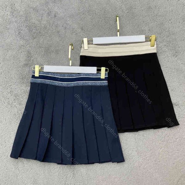 

women mini skirt designer pleated skirts letter logo summer webbing side zip dress 5a women clothes wholesale a1, Black;gray