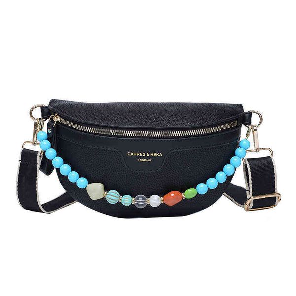 

fanny packs fashionable pearl chain chest bag women's shoulder bag women's diagonal waist bag versatile ins small purse 220627