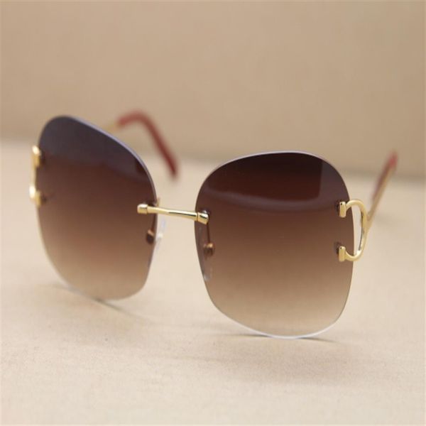 

selling manufacturers whole 4193829 quality man women uv400 sunglasses rimless design c decoration 18k gold frame glasses male325p, White;black