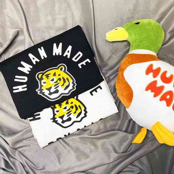 

fashion japanese human made tiger letter t-shirt loose casual short sleeve men's and women's lovers, White;black