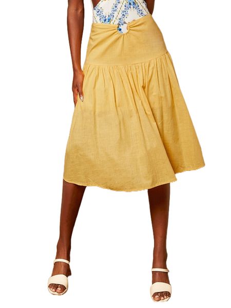 

o-ring waist flared skirt a3yw#, Black