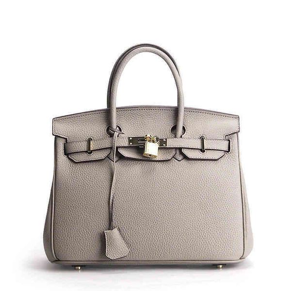 

luxury classic handbags birkinss 2022 autumn and winter leather women's bag european american br litchi pattern platinum portable one