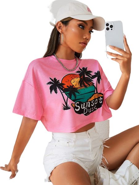 

letter graphic drop shoulder tee z36o#, White