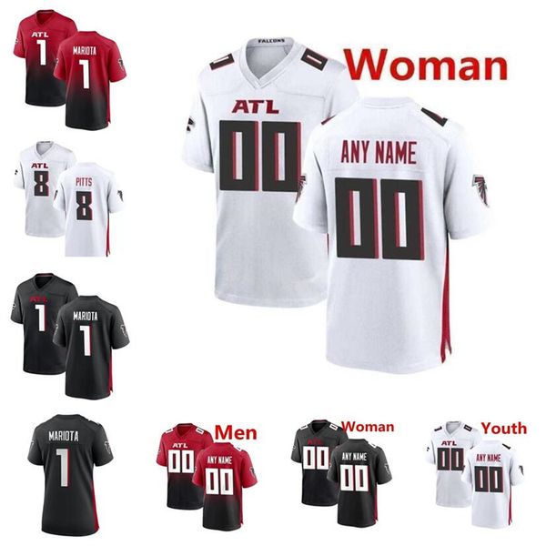

fans custom atlanta''falcons''men women youth 1 marcus mariota 8 kyle pitts jersey julio jones grady jarrett calvin&#039, Black