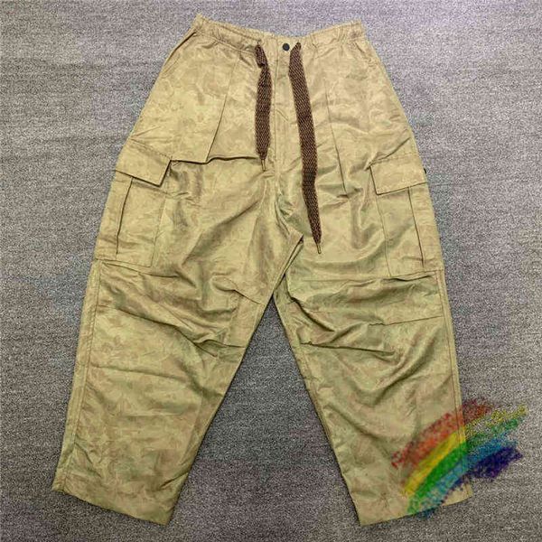 Pantaloni Capital Kountry Uomo Donna Pantaloni cargo increspati mimetici verde militare di alta qualità Pantaloni casual con coulisse elastica T220721